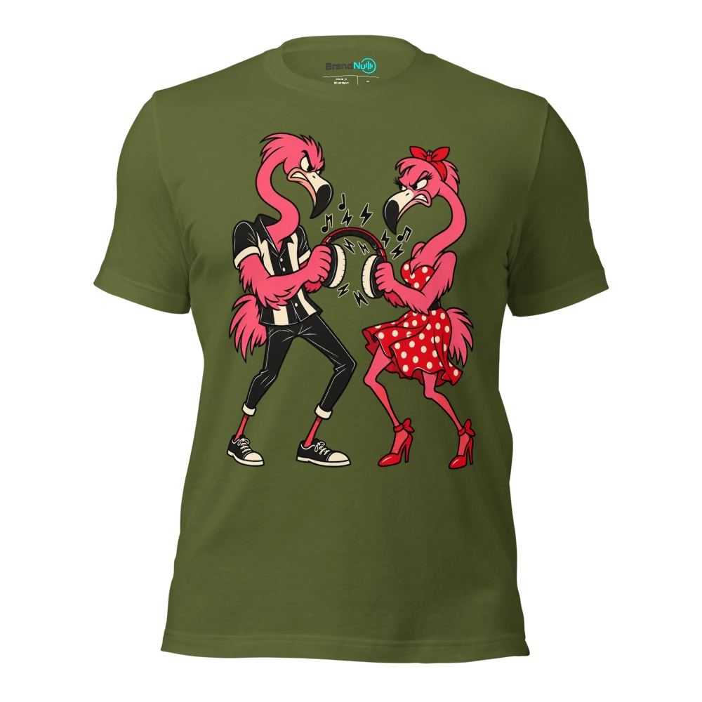 THE FLAMINGOS DISAGREE ABOUT THE WARMUP T Shirt Olive Front