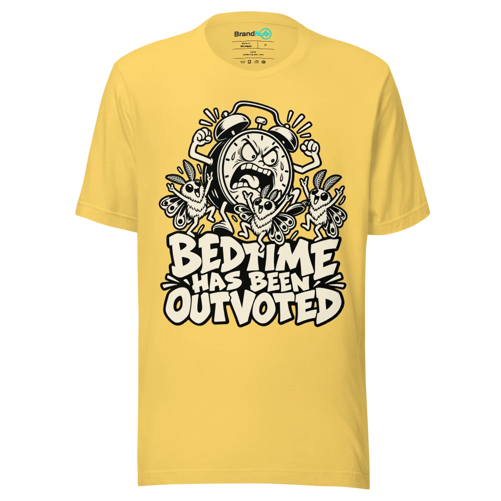 BEDTIME HAS BEEN OUTVOTED T Shirt Yellow Front