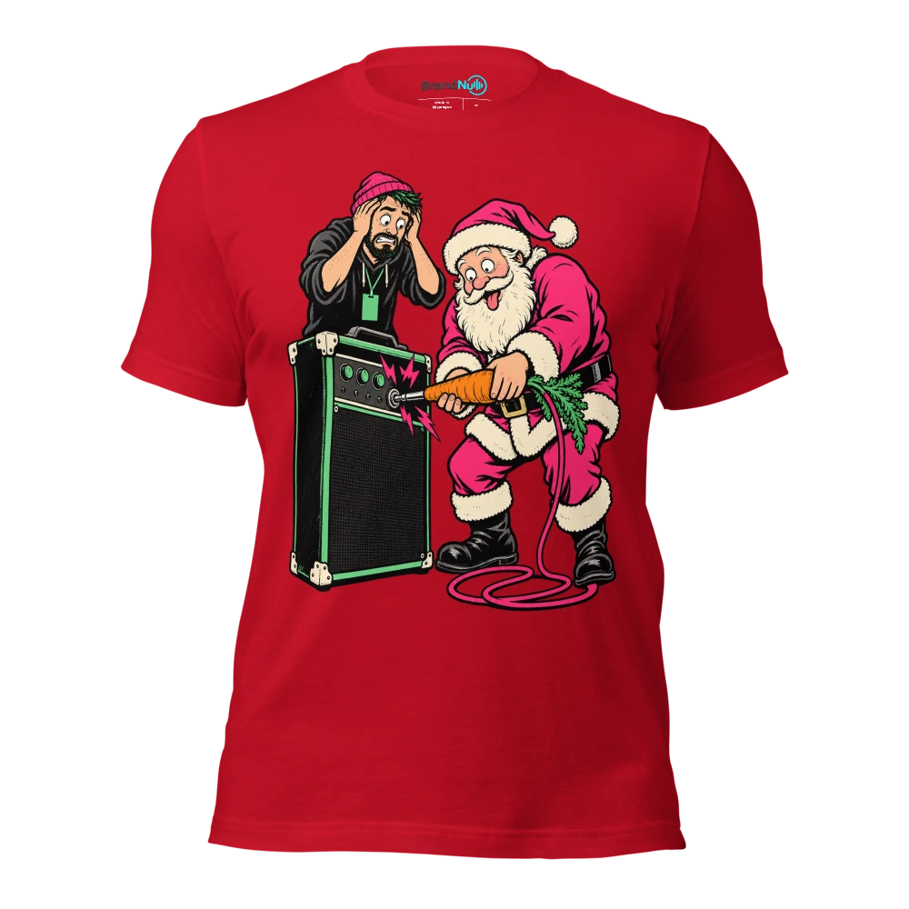 I SAW SANTA FAIL THE SOUND CHECK T Shirt Red Front