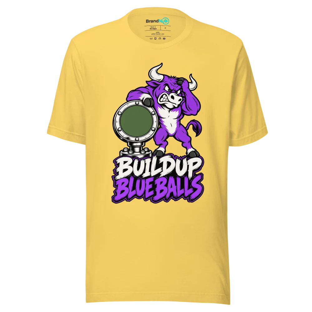 BUILDUP BLUE BALLS T Shirt Yellow Front