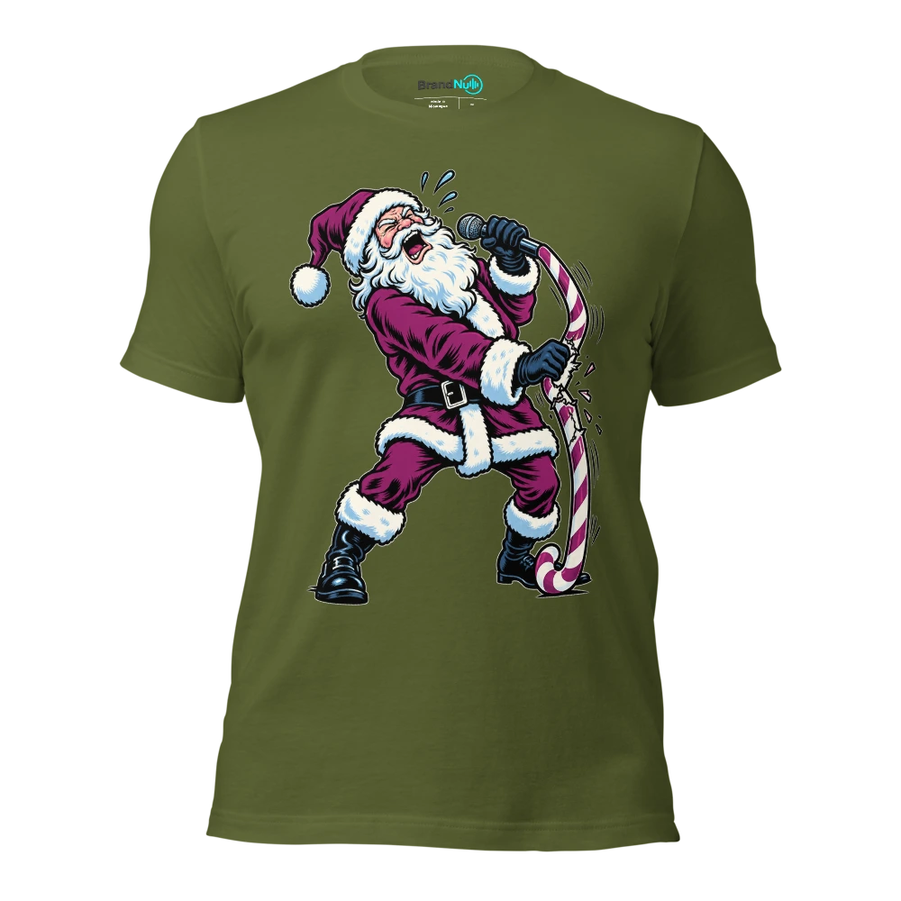 THE CANDY CANE IS NOT A MIC STAND T Shirt Olive Front