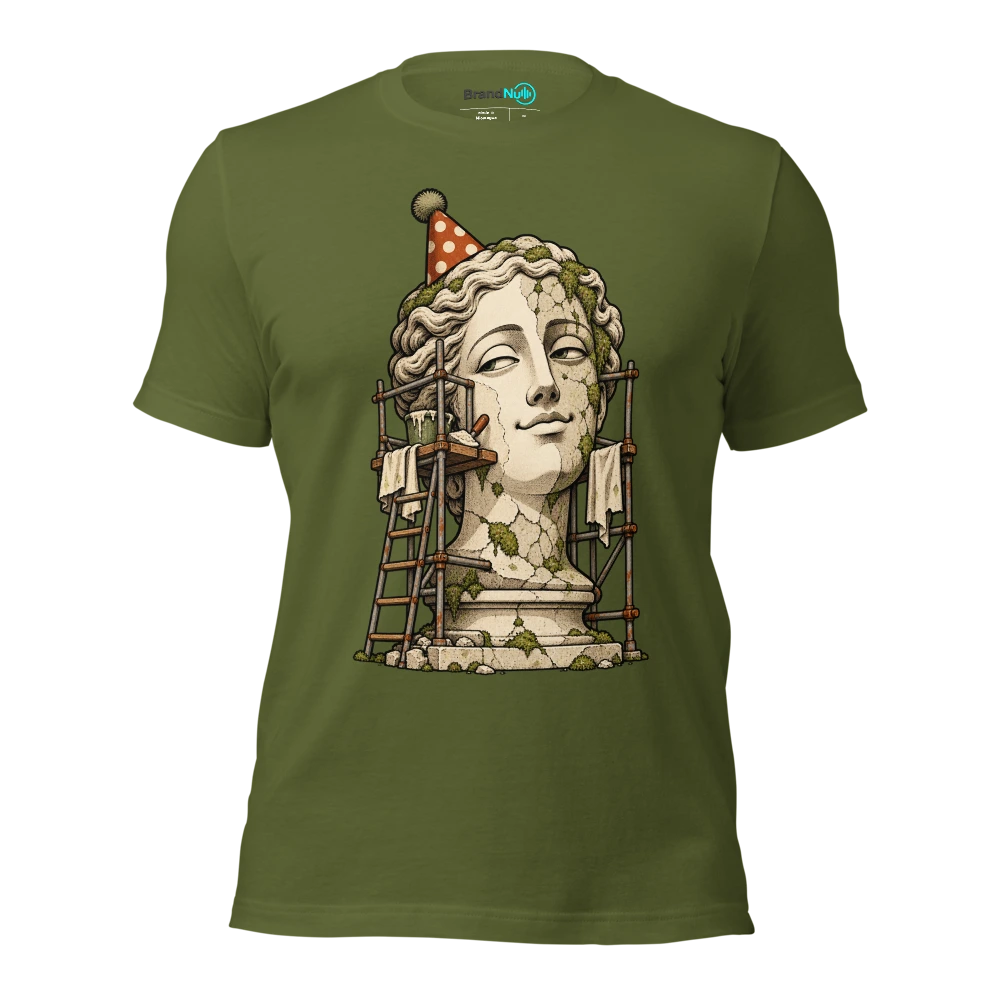 Feeling BrandNu. The face is a listed building T Shirt Olive Front