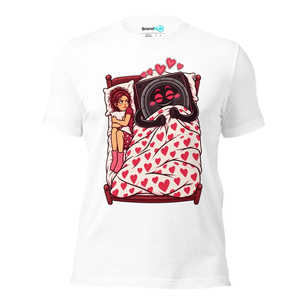 THE SUBWOOFER HAS TAKEN YOUR SIDE OF THE BED T Shirt White Front