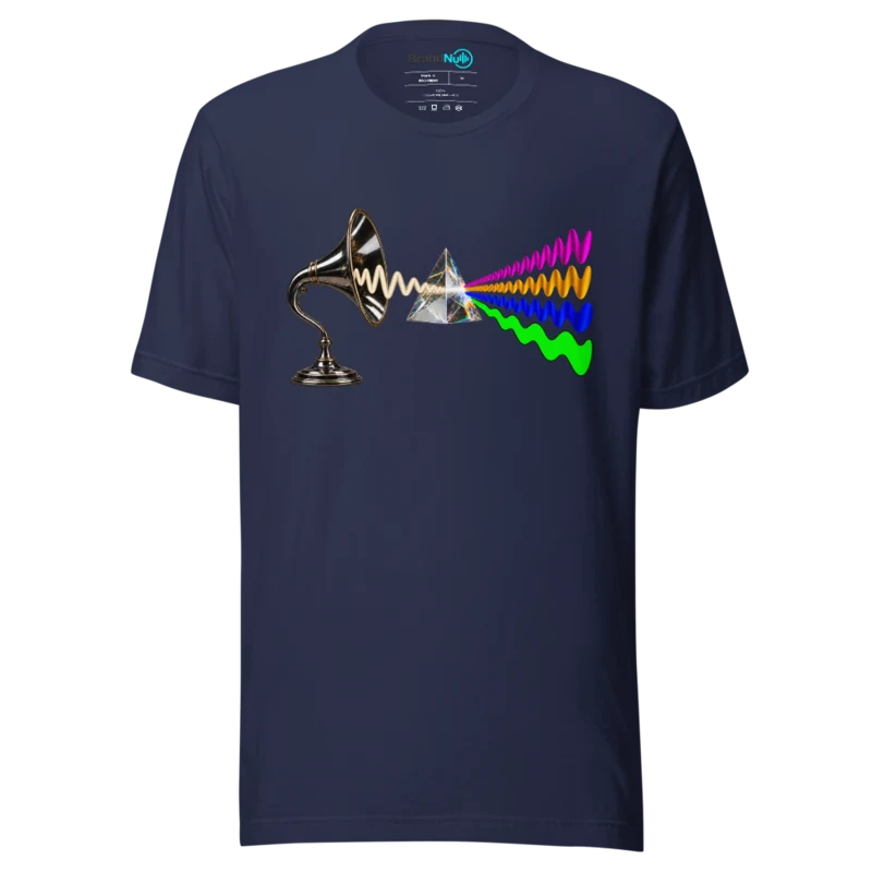 Music Prism T Shirt - Spectrum Wave Edition - Navy