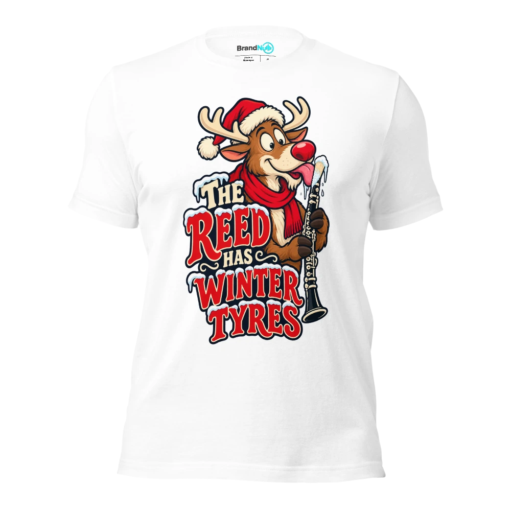 THE REED HAS WINTER TYRES T Shirt White Front