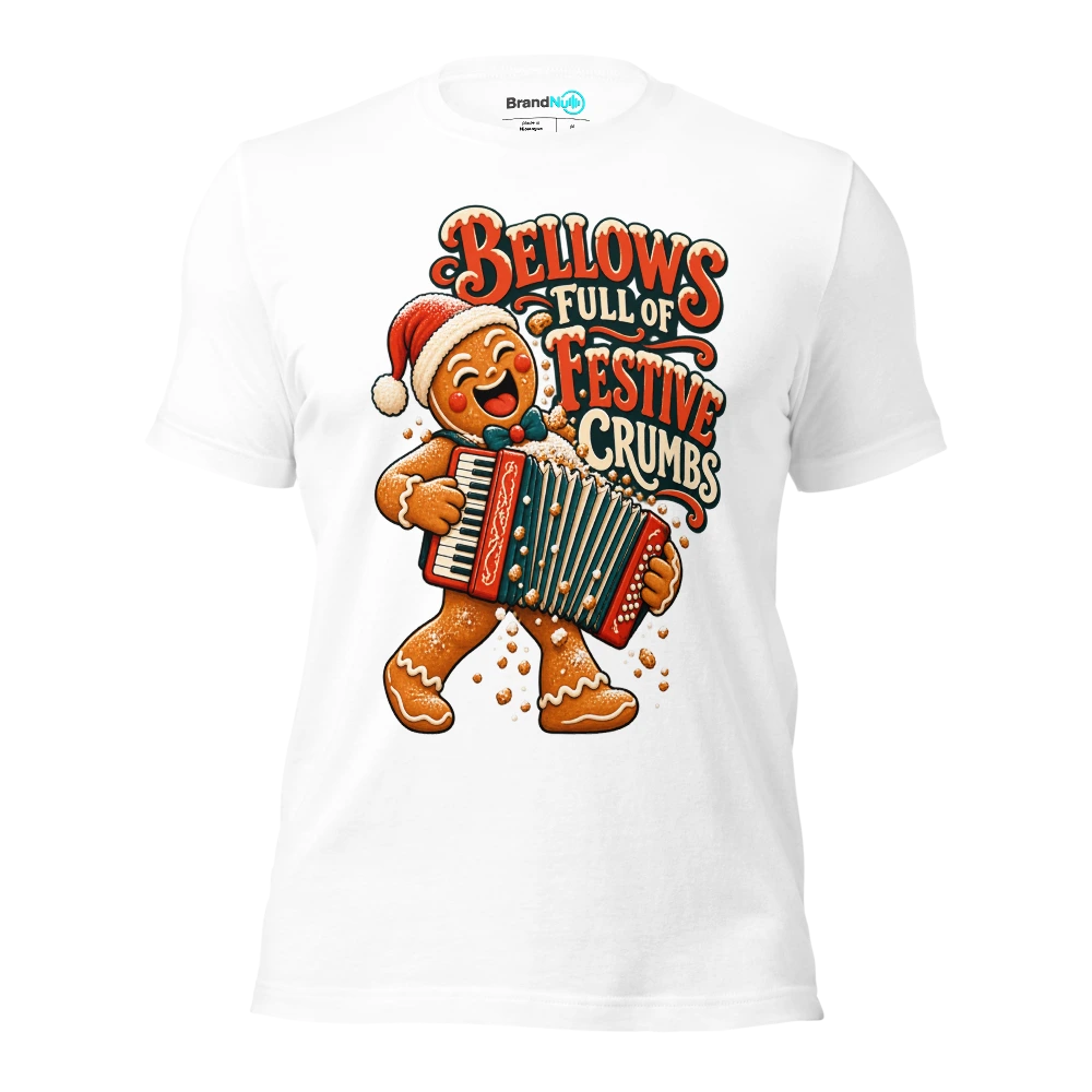 BELLOWS FULL OF FESTIVE CRUMBS T Shirt White Front