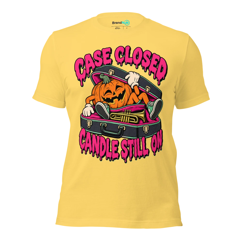 CASE CLOSED CANDLE STILL ON T Shirt Yellow Front