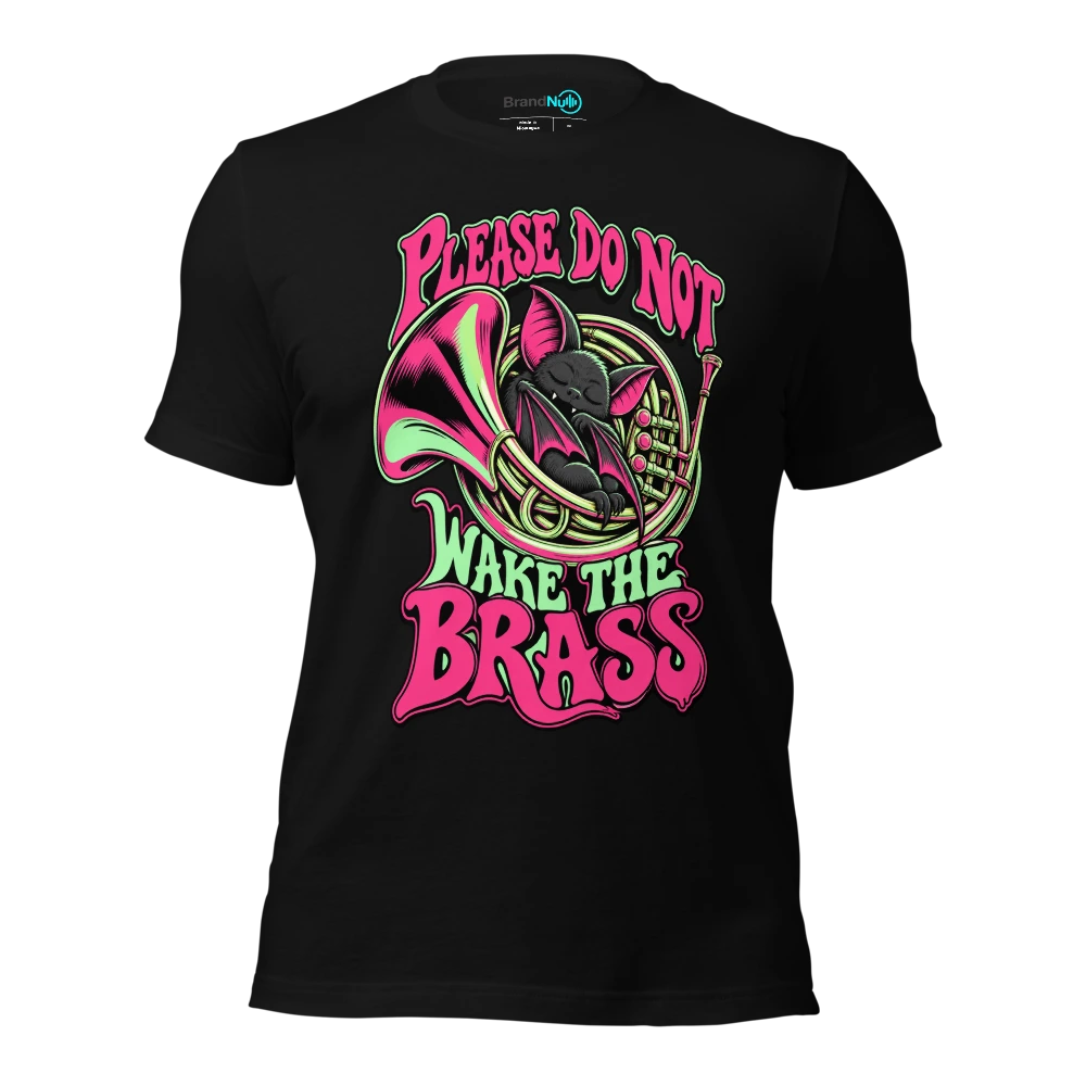 PLEASE DO NOT WAKE THE BRASS T Shirt Black Front