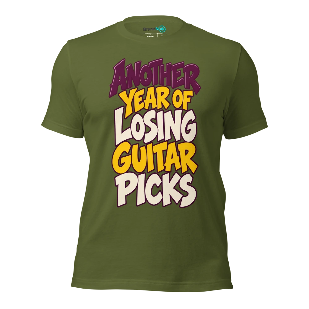 ANOTHER YEAR OF LOSING GUITAR PICKS T Shirt Olive Front
