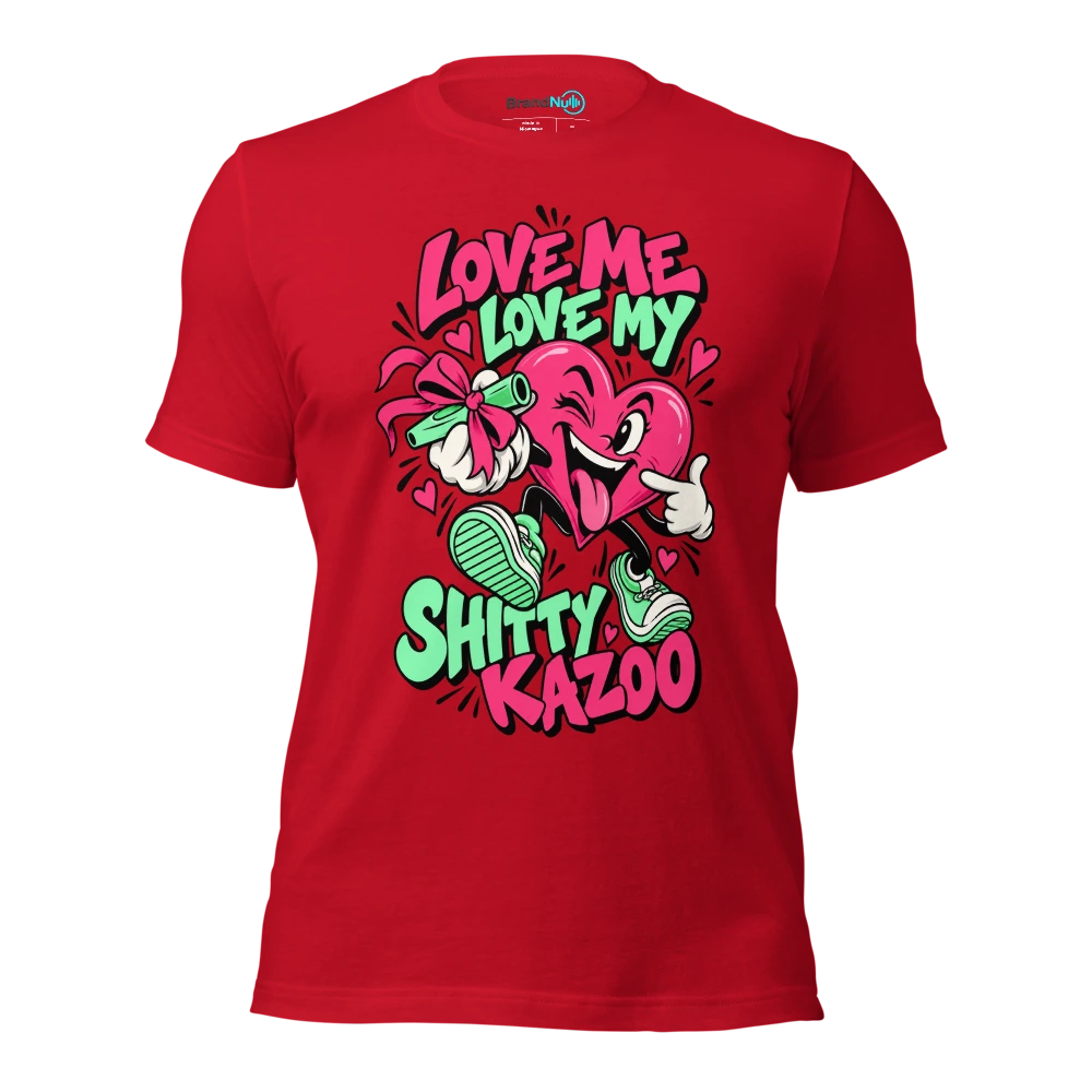 LOVE ME LOVE MY SHITTY KAZOO T Shirt Red Front