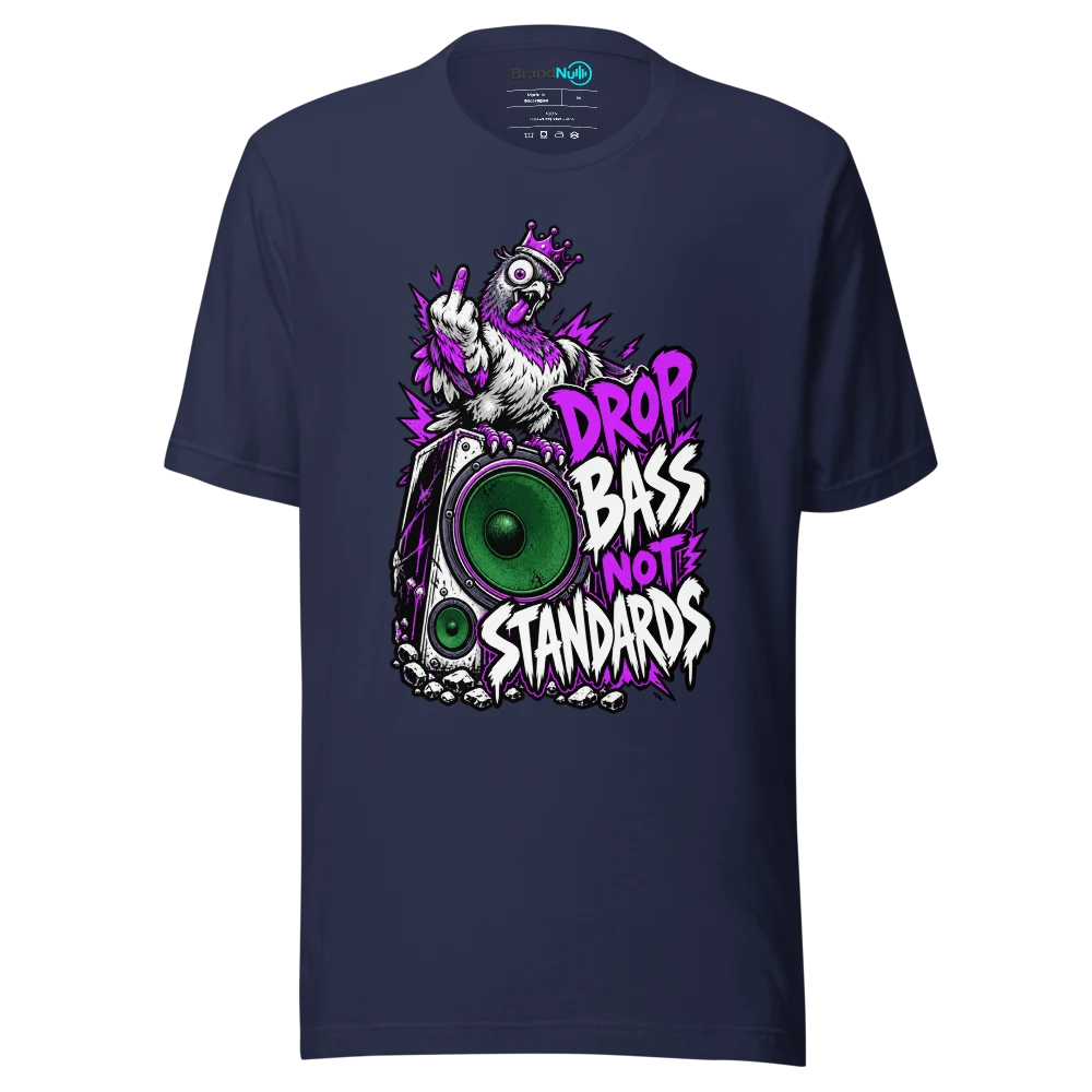 DROP BASS NOT STANDARDS T Shirt Navy Front