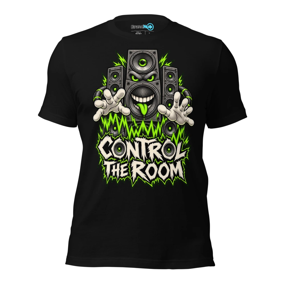 Control The Room Techno T Shirt DJ and Dancefloor Energy
