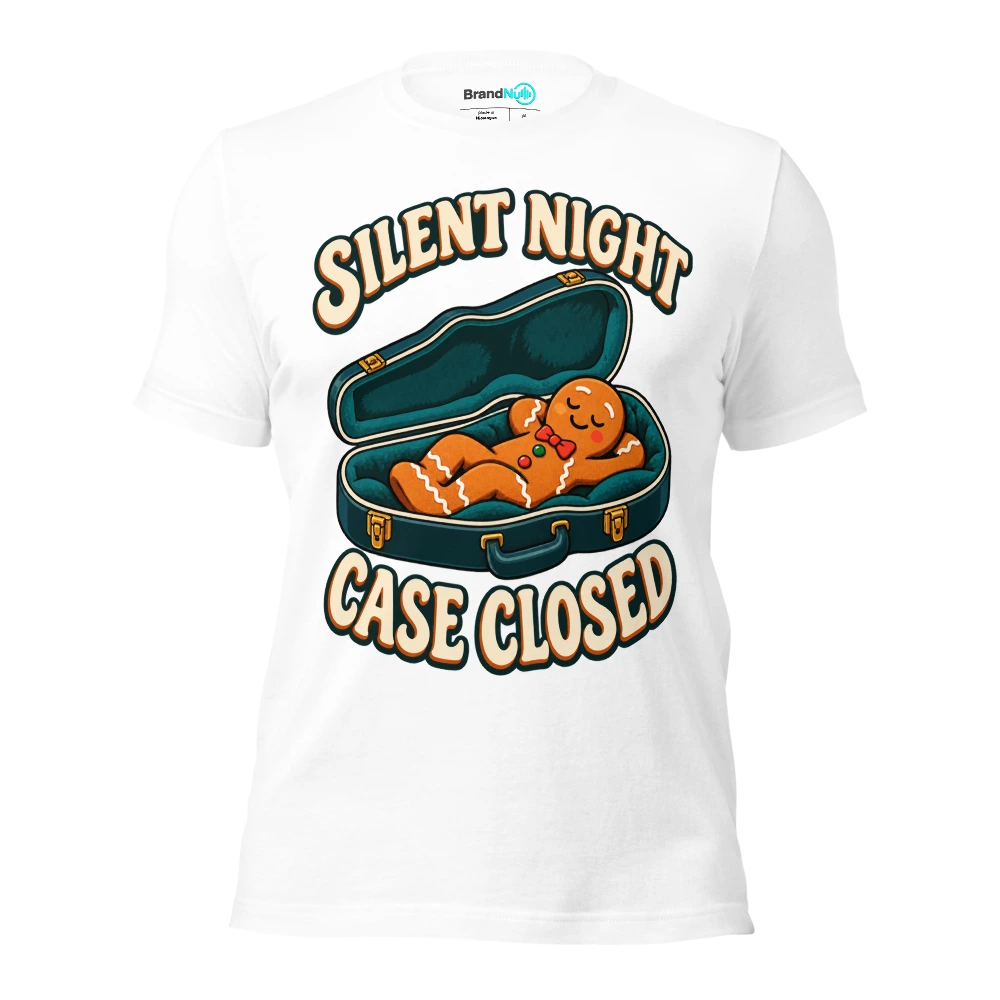 SILENT NIGHT CASE CLOSED T Shirt White Front