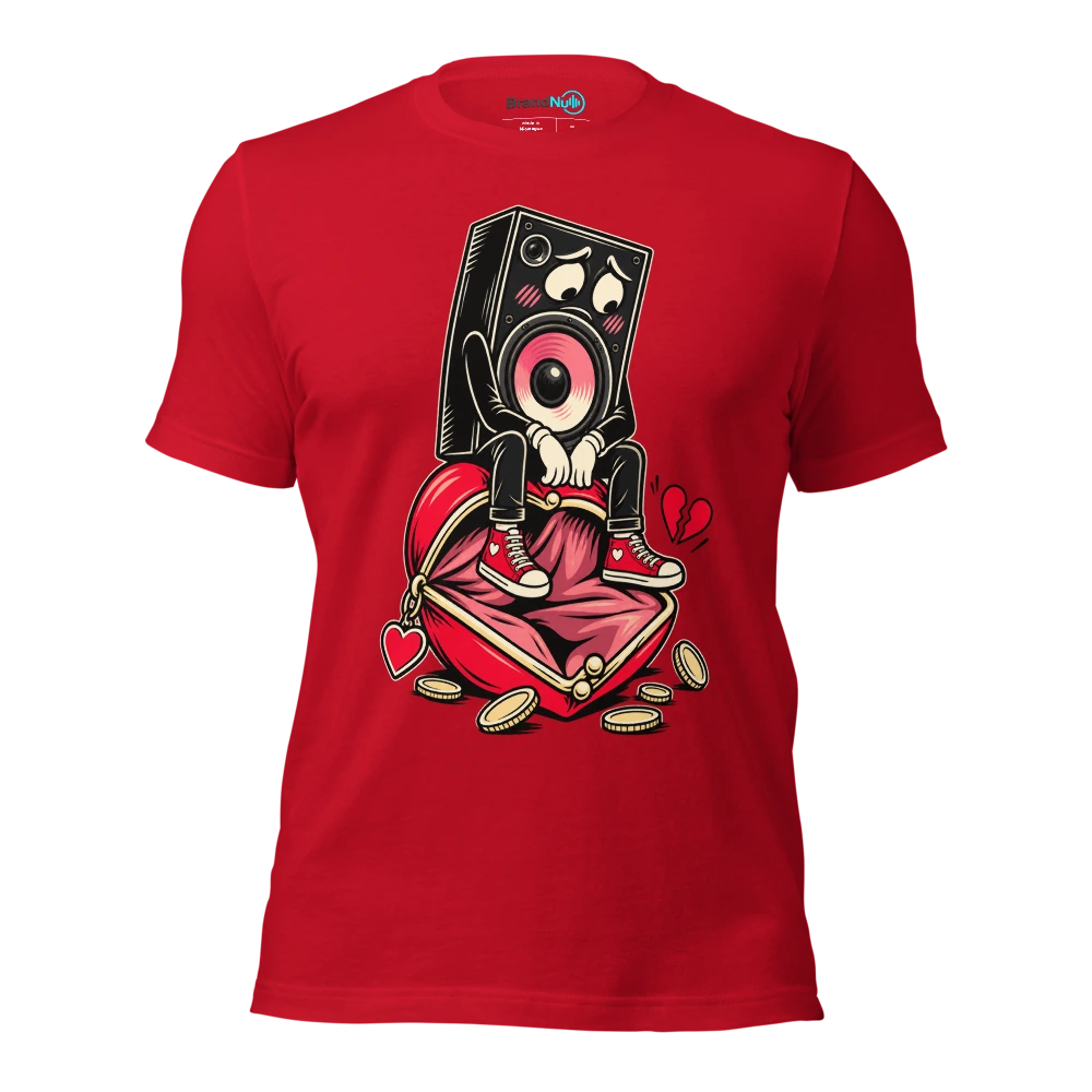 THE BASSLINE HAS STOLEN MY ANNIVERSARY BUDGET T Shirt Red Front
