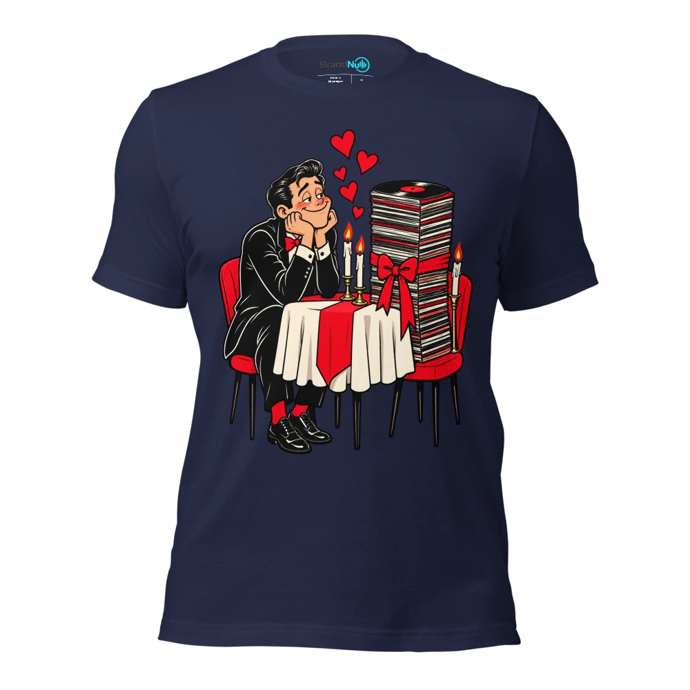 THE CANDLELIT DINNER IS FOR MY RECORD COLLECTION T Shirt Navy Front