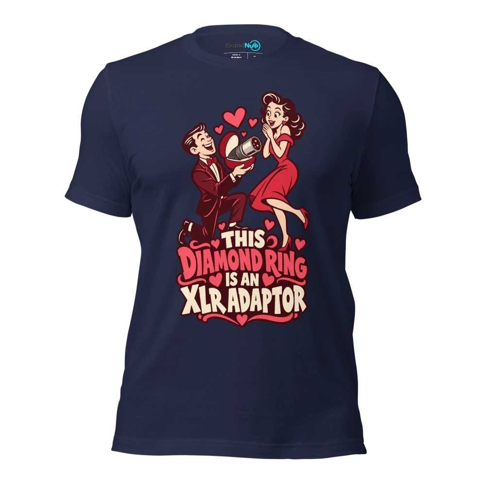 THIS DIAMOND RING IS AN XLR ADAPTOR T Shirt Navy Front