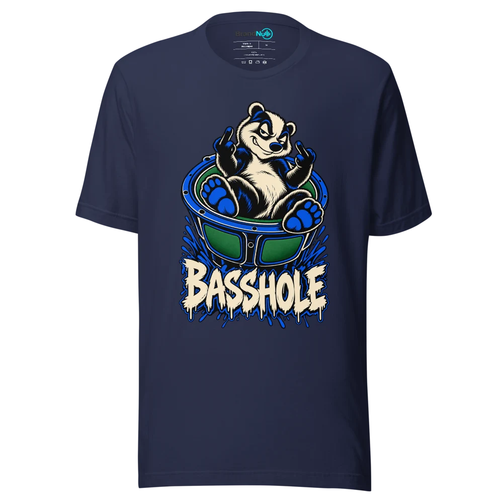 BASSHOLE T Shirt Navy Front