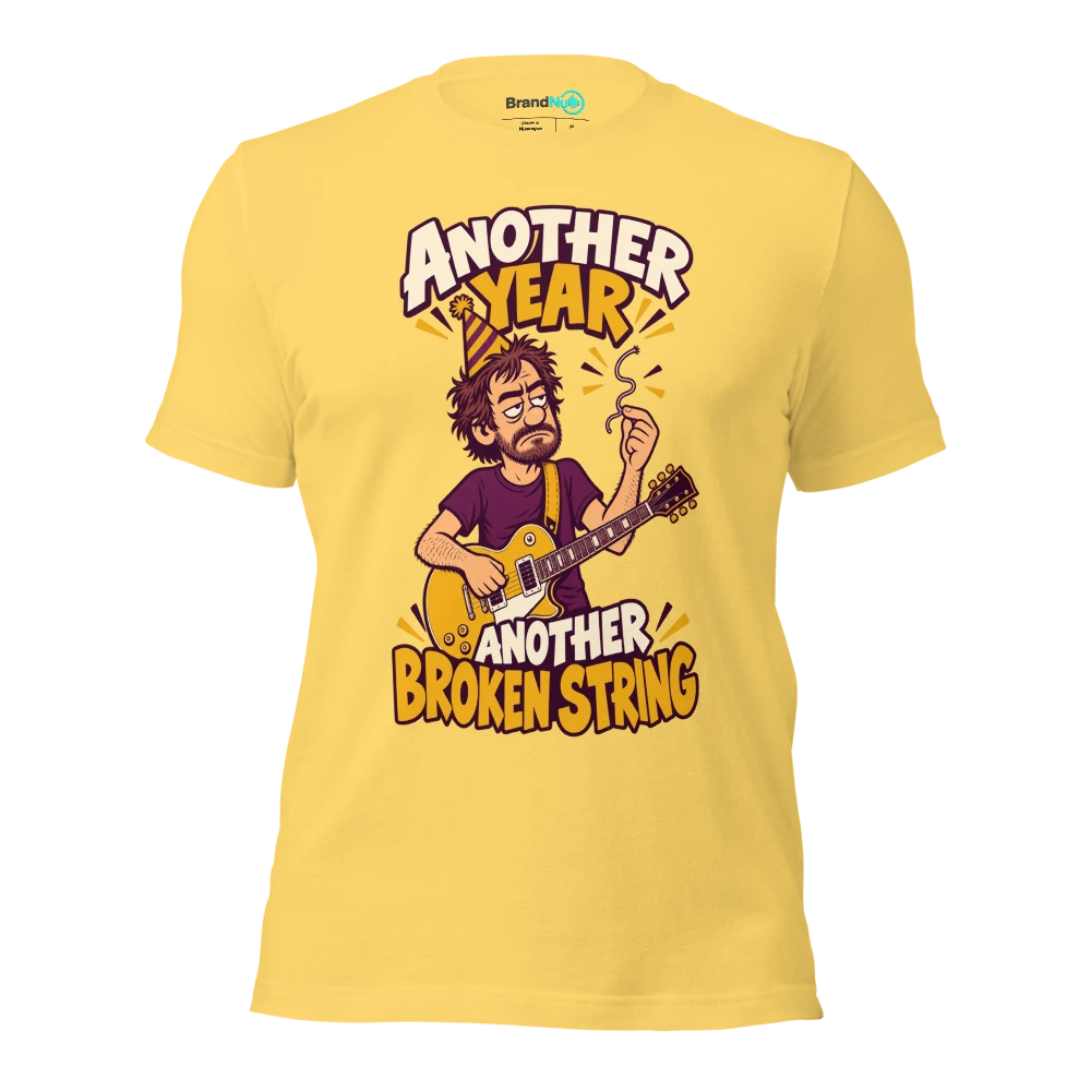 ANOTHER YEAR ANOTHER BROKEN STRING T Shirt Yellow Front