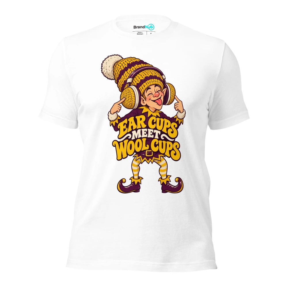 EAR CUPS MEET WOOL CUPS T Shirt White Front