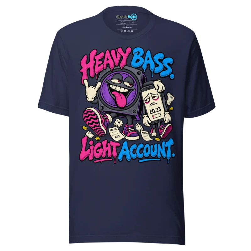 BrandNu Heavy Bass. Light Account. T-Shirt - Navy