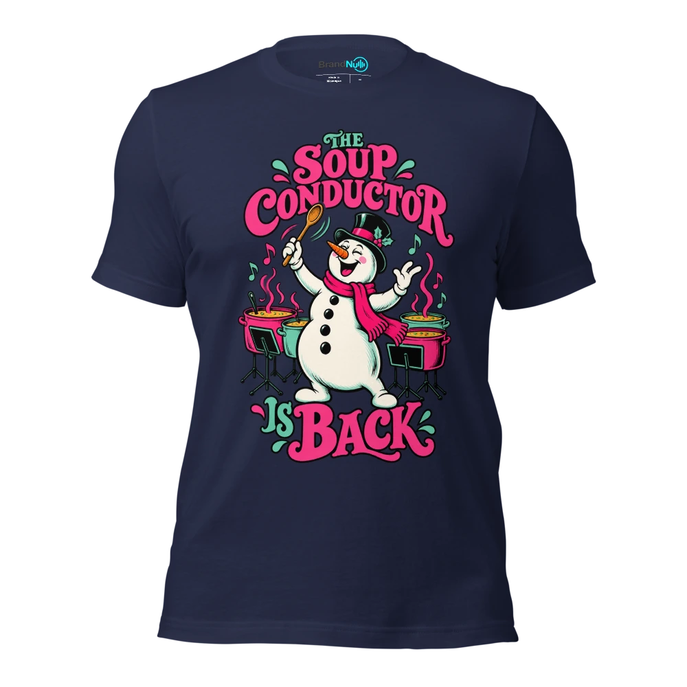 THE SOUP CONDUCTOR IS BACK T Shirt Navy Front
