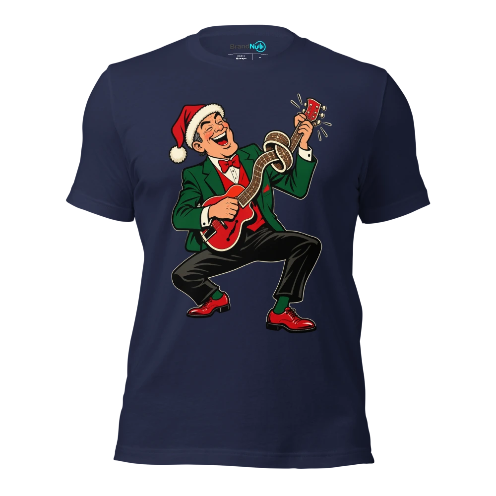 THE JAZZ UNCLE HAS FOUND AN EXTRA CHORD T Shirt Navy Front