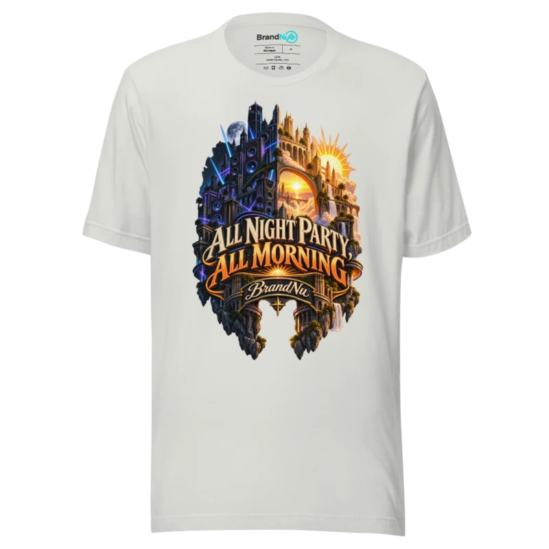 All Night Party All Morning BrandNu T Shirt - Afterhours Signal Edition - Silver