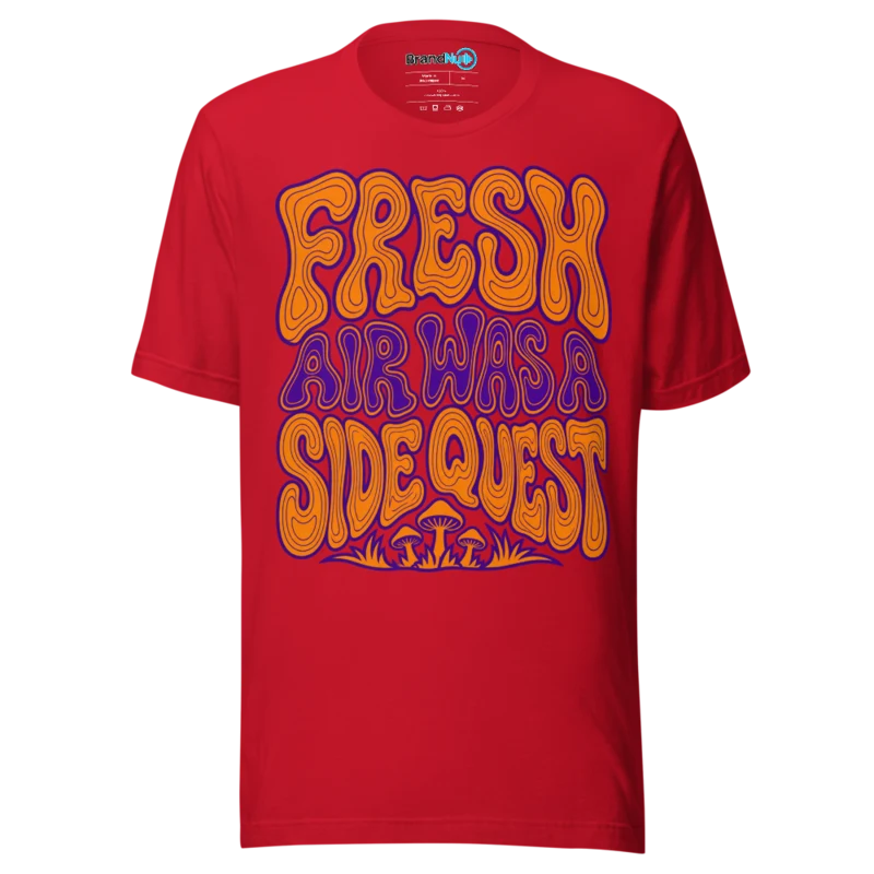 BrandNu Fresh Air Was A Side Quest T-Shirt - Red