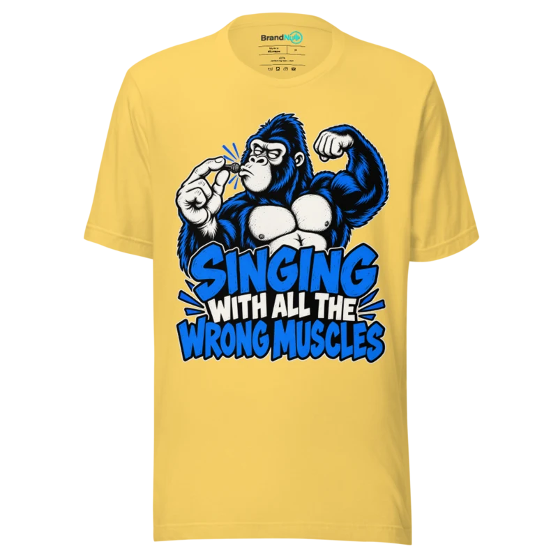 SINGING WITH ALL THE WRONG MUSCLES T Shirt - Yellow