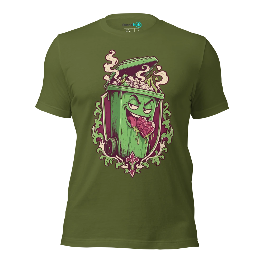 My BrandNu give a fuck has gone straight in the bin T Shirt Olive Front