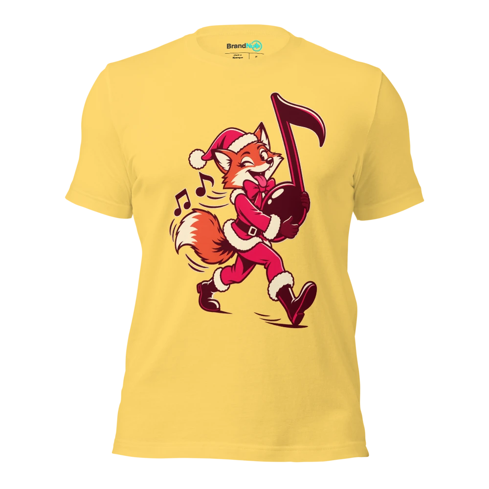 THE FUNK FOX HAS STOLEN THE FESTIVE GROOVE T Shirt Yellow Front