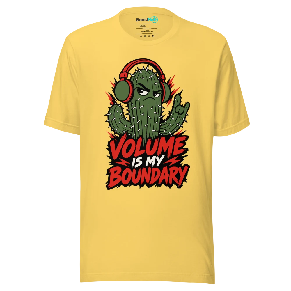 VOLUME IS MY BOUNDARY T Shirt Yellow Front