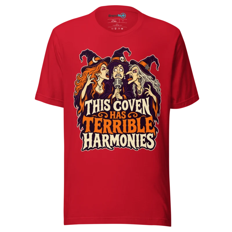THIS COVEN HAS TERRIBLE HARMONIES T Shirt - Red
