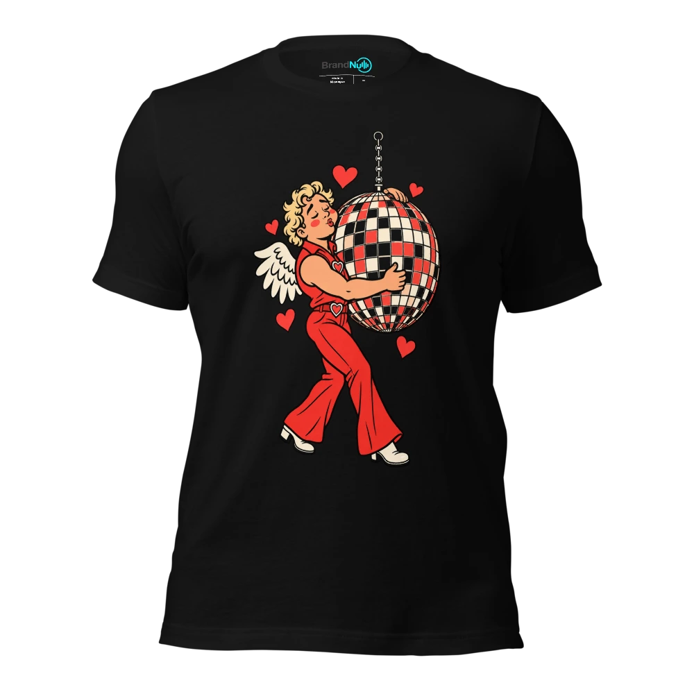 THE DISCO CUPID HAS MISREAD THE DANCEFLOOR T Shirt Black Front