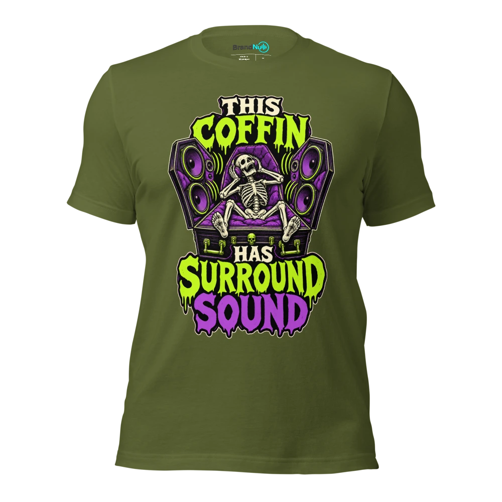 THIS COFFIN HAS SURROUND SOUND T Shirt - Olive - front - Ghost 2