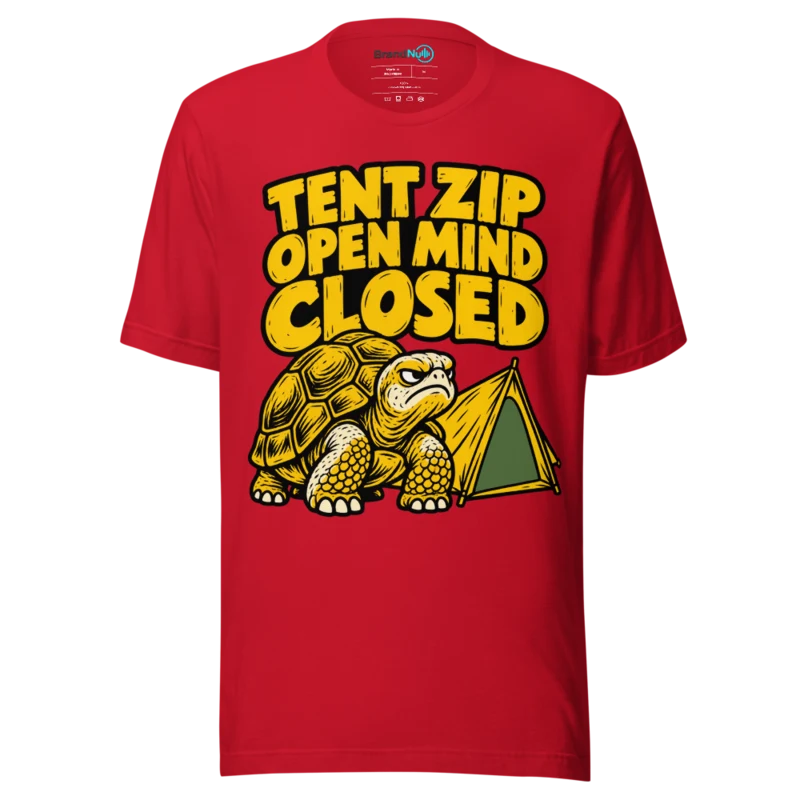 TENT ZIP OPEN MIND CLOSED T Shirt - Red