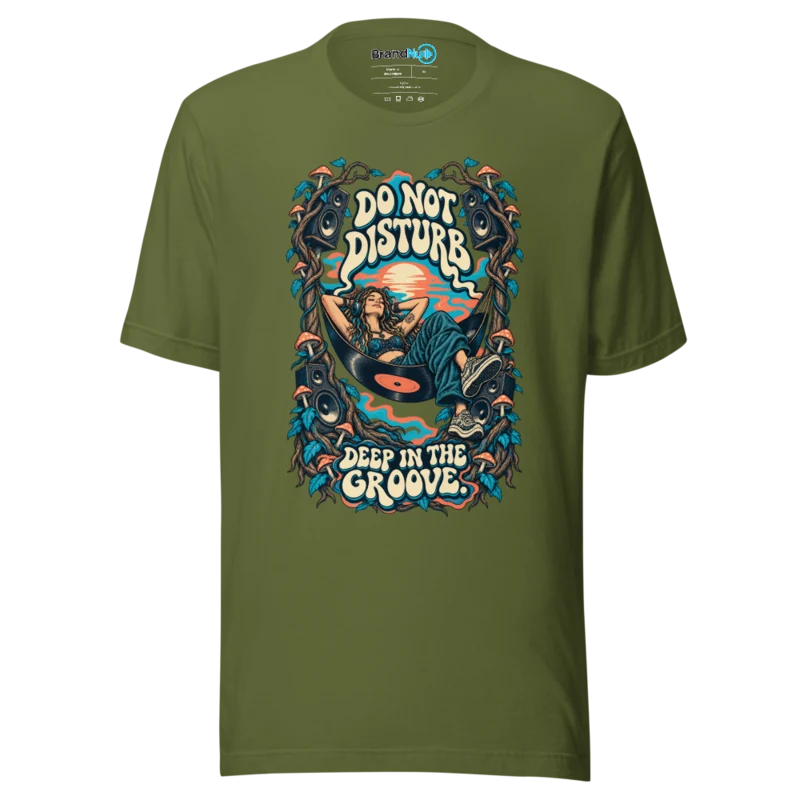 Do Not Disturb Deep In The Groove T Shirt - Olive
