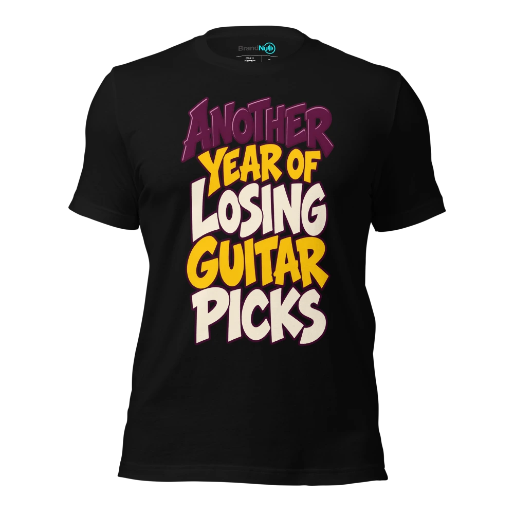 ANOTHER YEAR OF LOSING GUITAR PICKS T Shirt Black Front