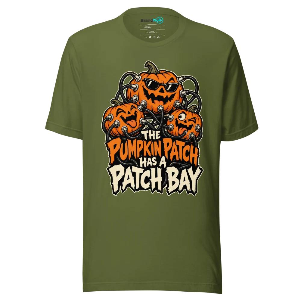 THE PUMPKIN PATCH HAS A PATCH BAY T Shirt Olive Front