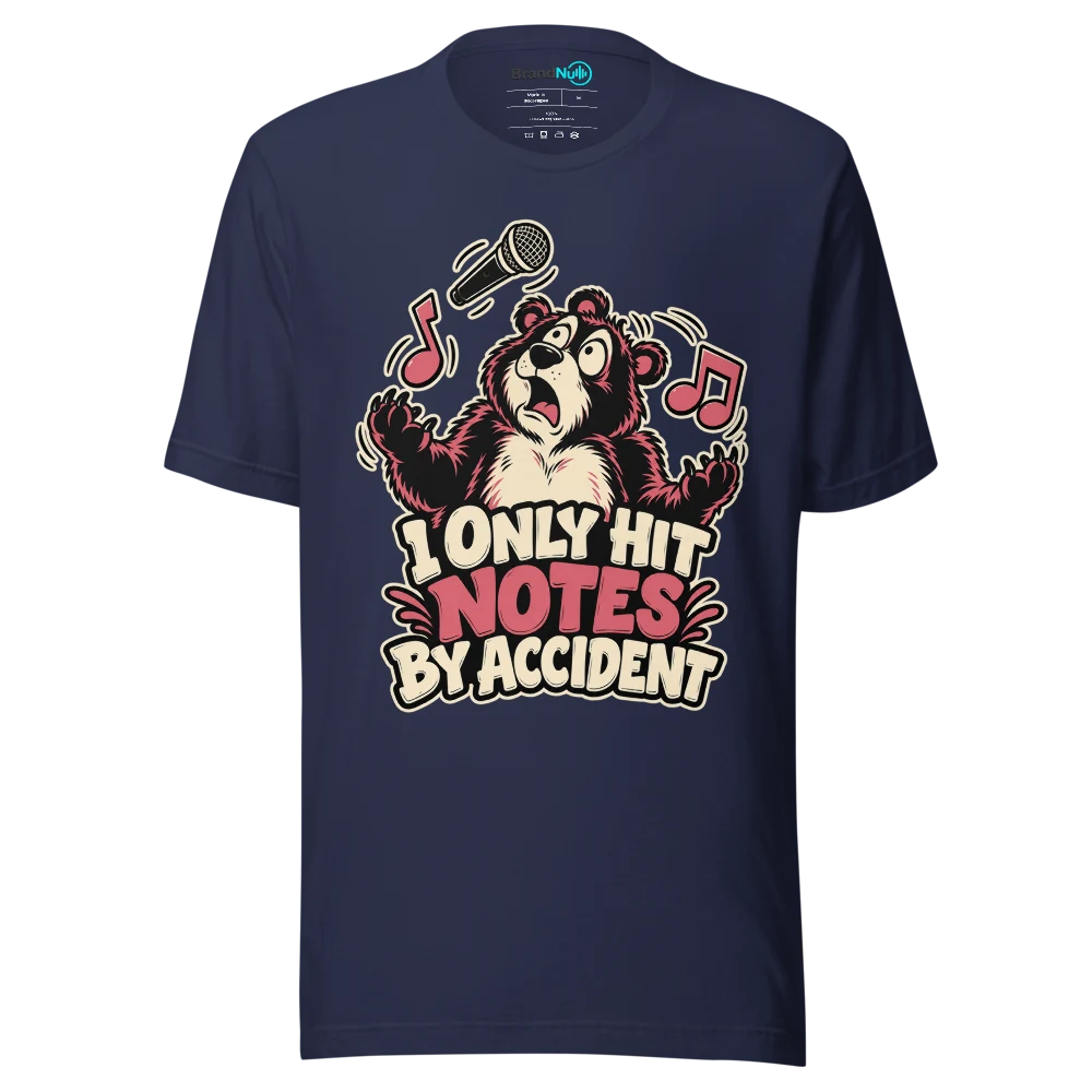 I ONLY HIT NOTES BY ACCIDENT T Shirt Navy Front