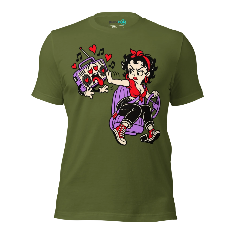 I HEARD OUR SONG AND CHANGED THE FUCKING STATION T Shirt Olive Front