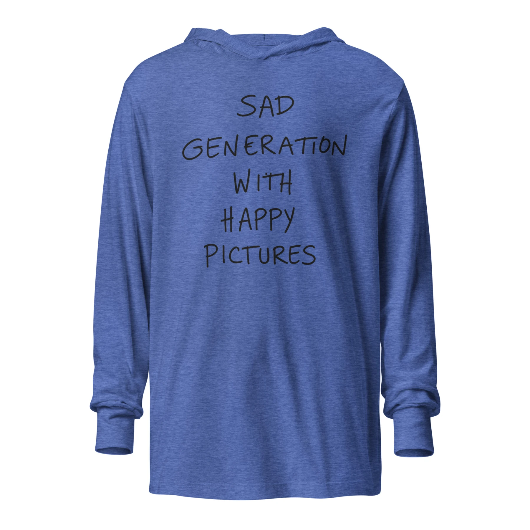 Sad Generation with Happy Pictures Hooded Tee for the Club Scene