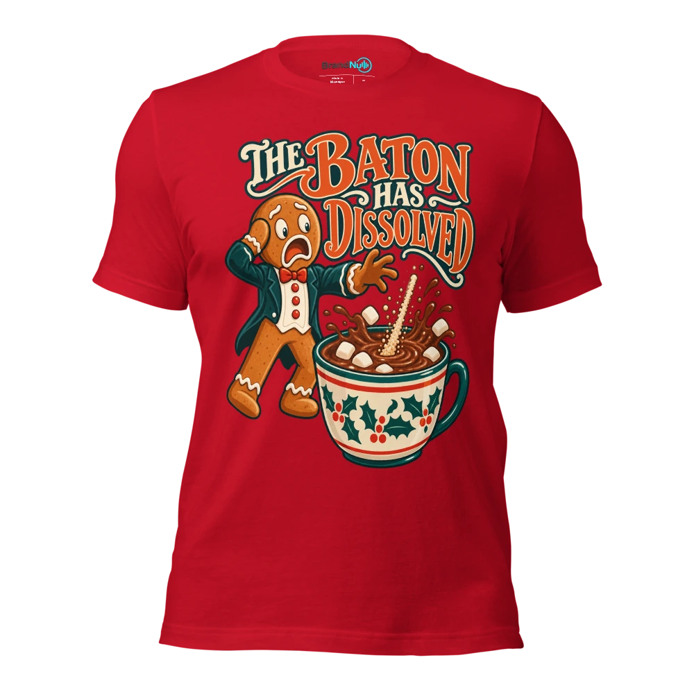 THE BATON HAS DISSOLVED T Shirt Red Front
