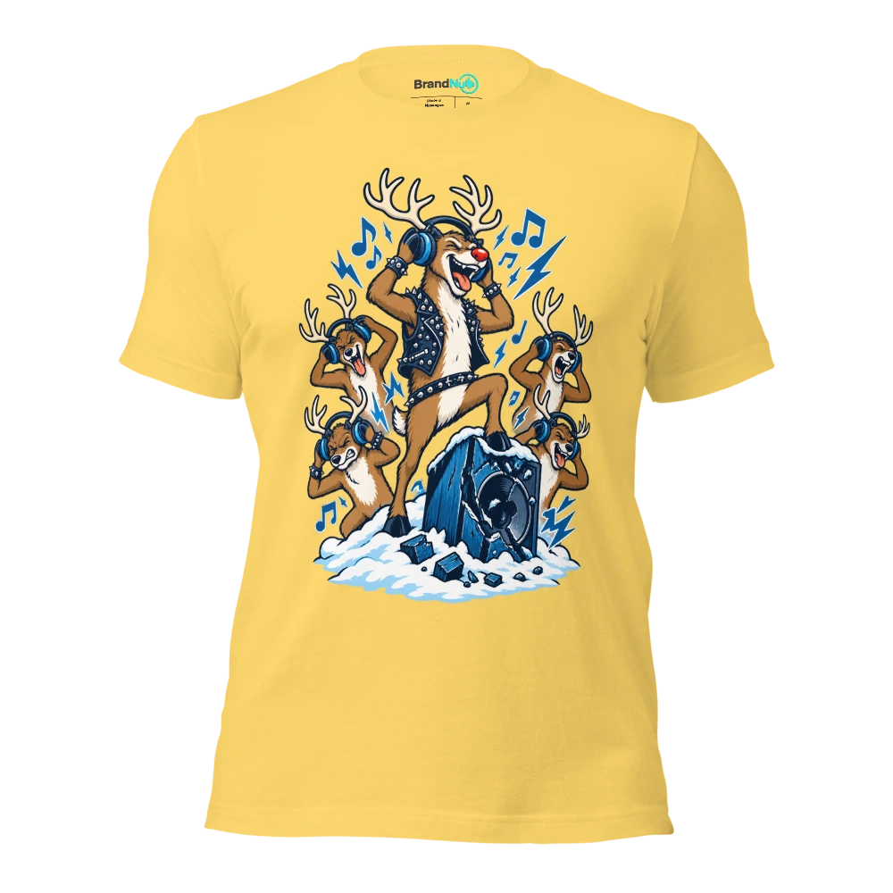 THE REINDEER HAVE UNIONISED OVER THE PLAYLIST T Shirt Yellow Front