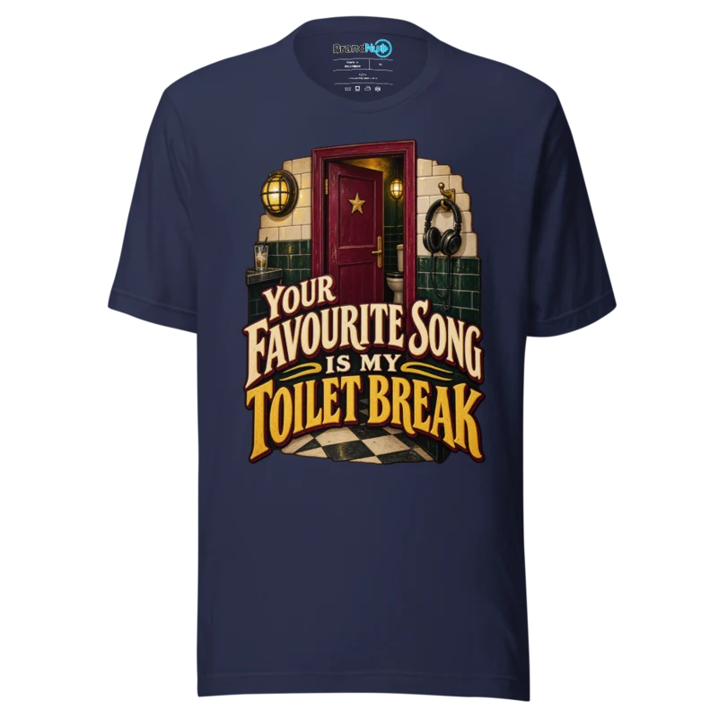 Your Favourite Song Is My Toilet Break – DJ Slogan T Shirt - Navy