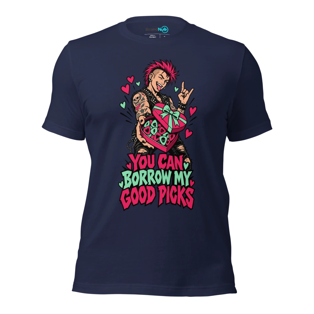 YOU CAN BORROW MY GOOD PICKS T Shirt Navy Front