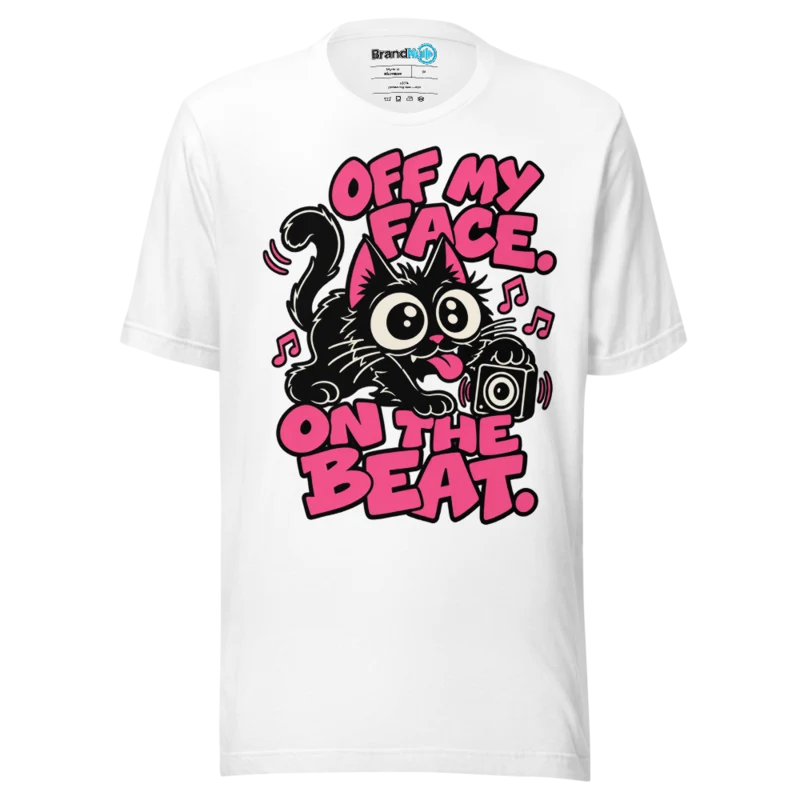 BrandNu Off My Face. On The Beat. T-Shirt - White