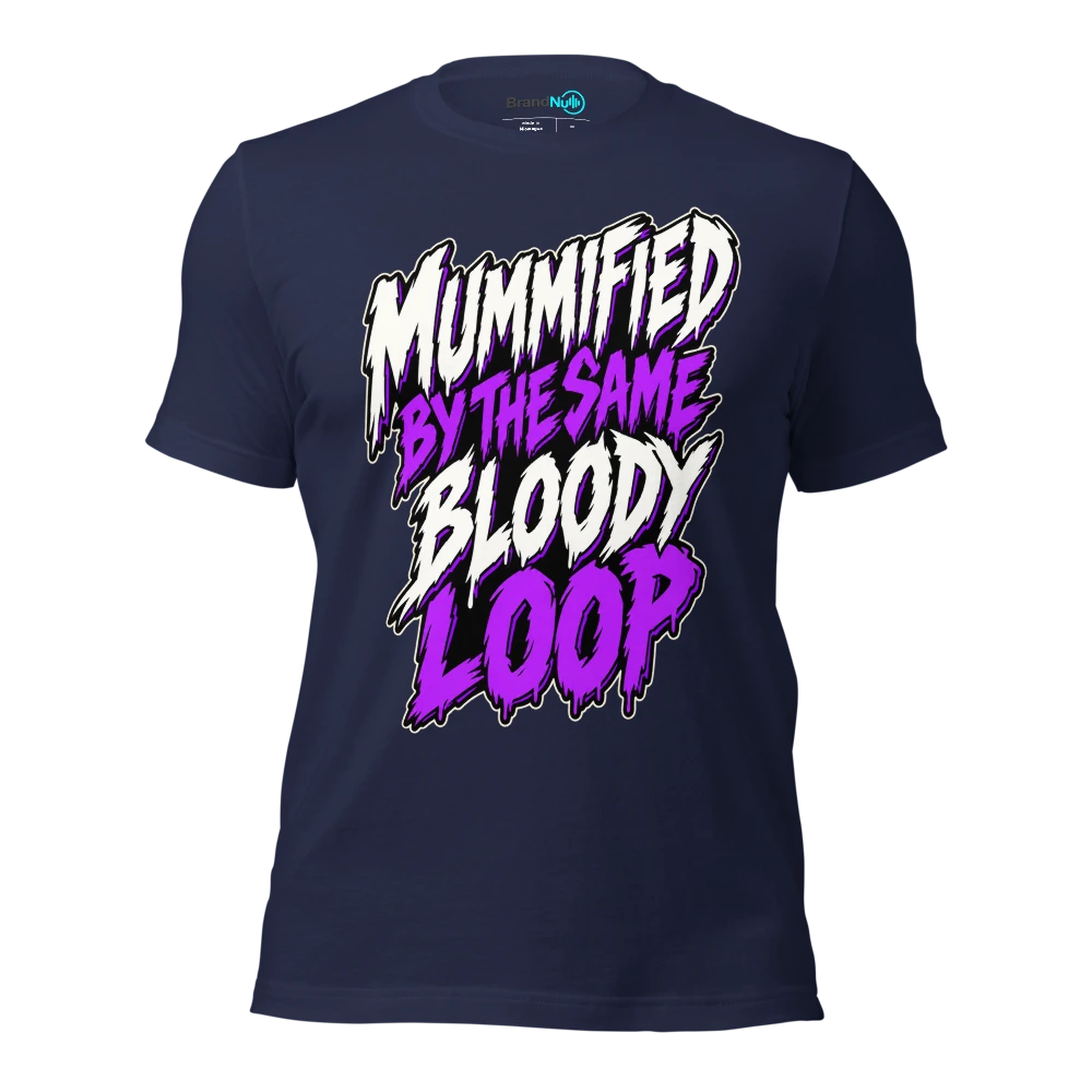 MUMMIFIED BY THE SAME BLOODY LOOP T Shirt Navy Front