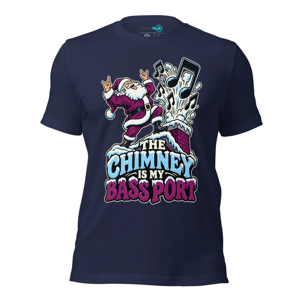 THE CHIMNEY IS MY BASS PORT T Shirt Navy Front