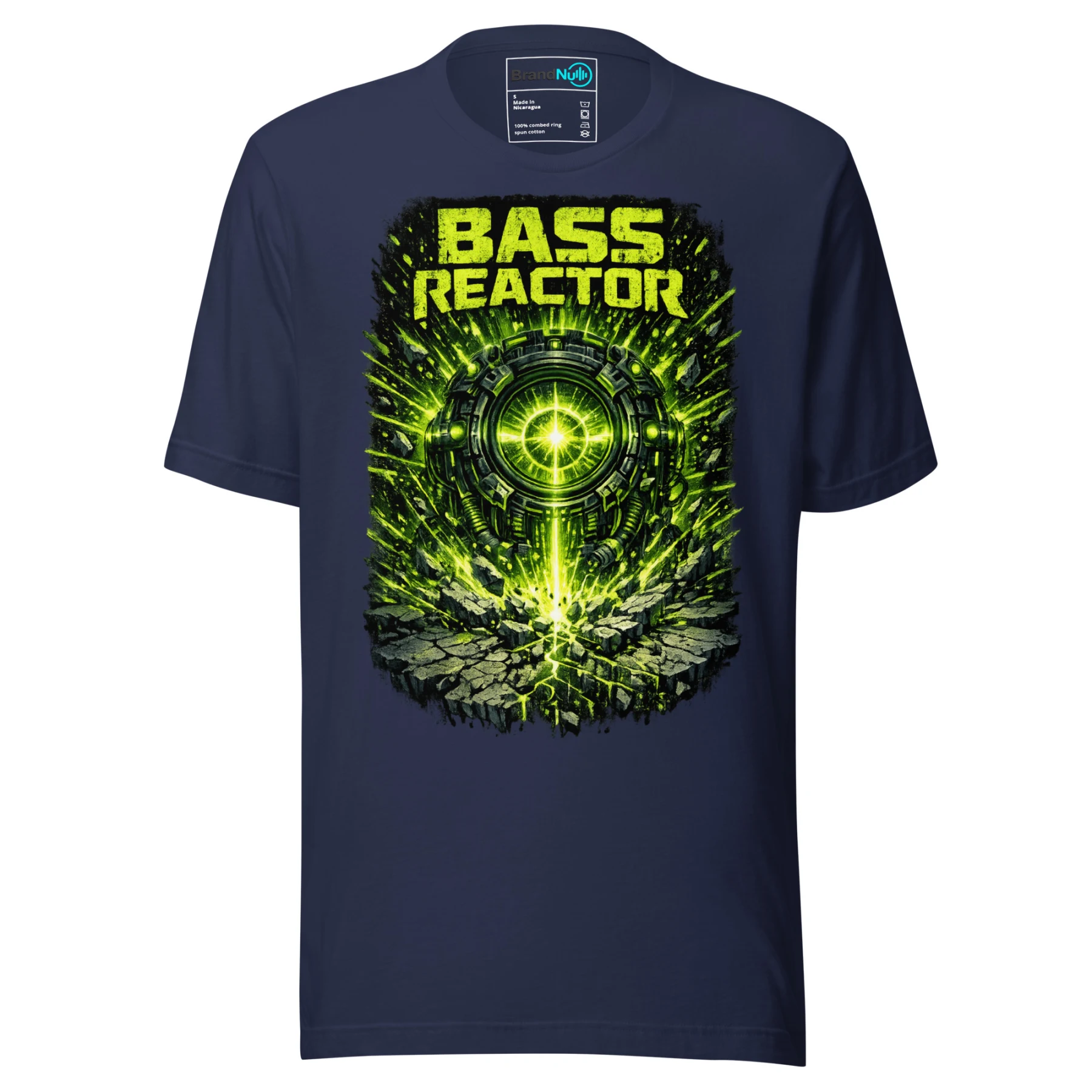 Bass Reactor Drum and Bass T Shirt Neon DnB Rave Graphic Green Screen